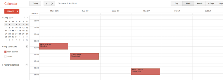 Google Calendar in the browser